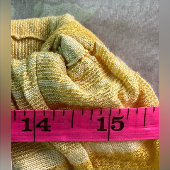 O'Neill Mustard Sunflower Yellow Off-Shoulder 2 Slit Beach Coastal Maxi Dress L - Picture 4 of 6